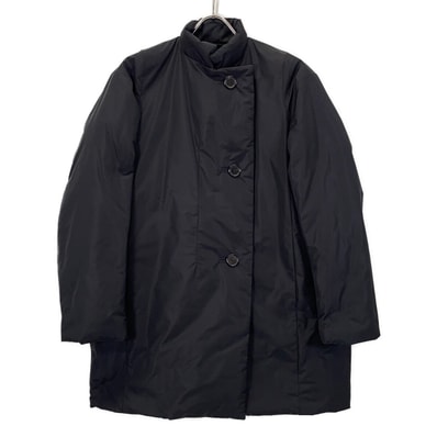 ジルサンダー ブラック ポリエステル ダウン ピーコート