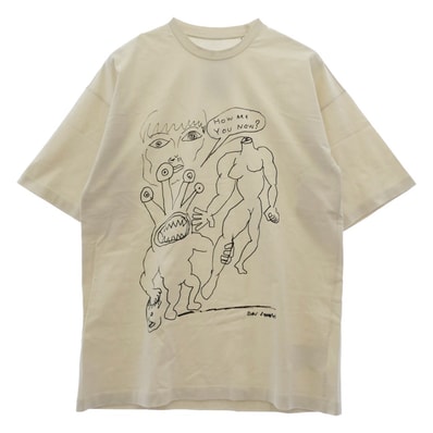 OAMC オーエーエムシー Tシャツ OAMP707767 daniel johnston How are you Now 半袖 Tシャツ カットソー ベージュ系 M【中古】