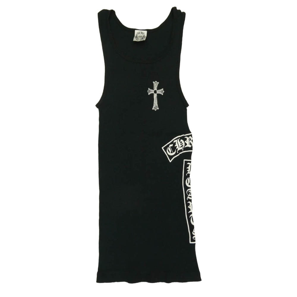 CHROME HEARTS クロムハーツ(原本無) オールド CHクロス サイドTバーロゴ ノースリーブ タンクトップ ブラック系 S【中古】
