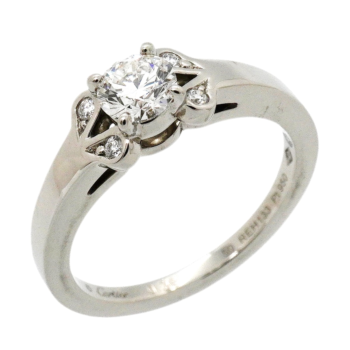 【6jkb0162】カルティエ リング バレリーナ Pt950 プラチナ ダイヤモンド 0.36ct #50【中古】レディース