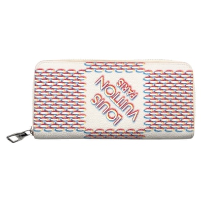 美品 LOUIS VUITTON ルイヴィトン ダミエスプレー ジッピーウォレット ヴェルティカル ホワイト マルチカラー レザー 長財布 ロングウォレット 男女兼用 502674 【中古】