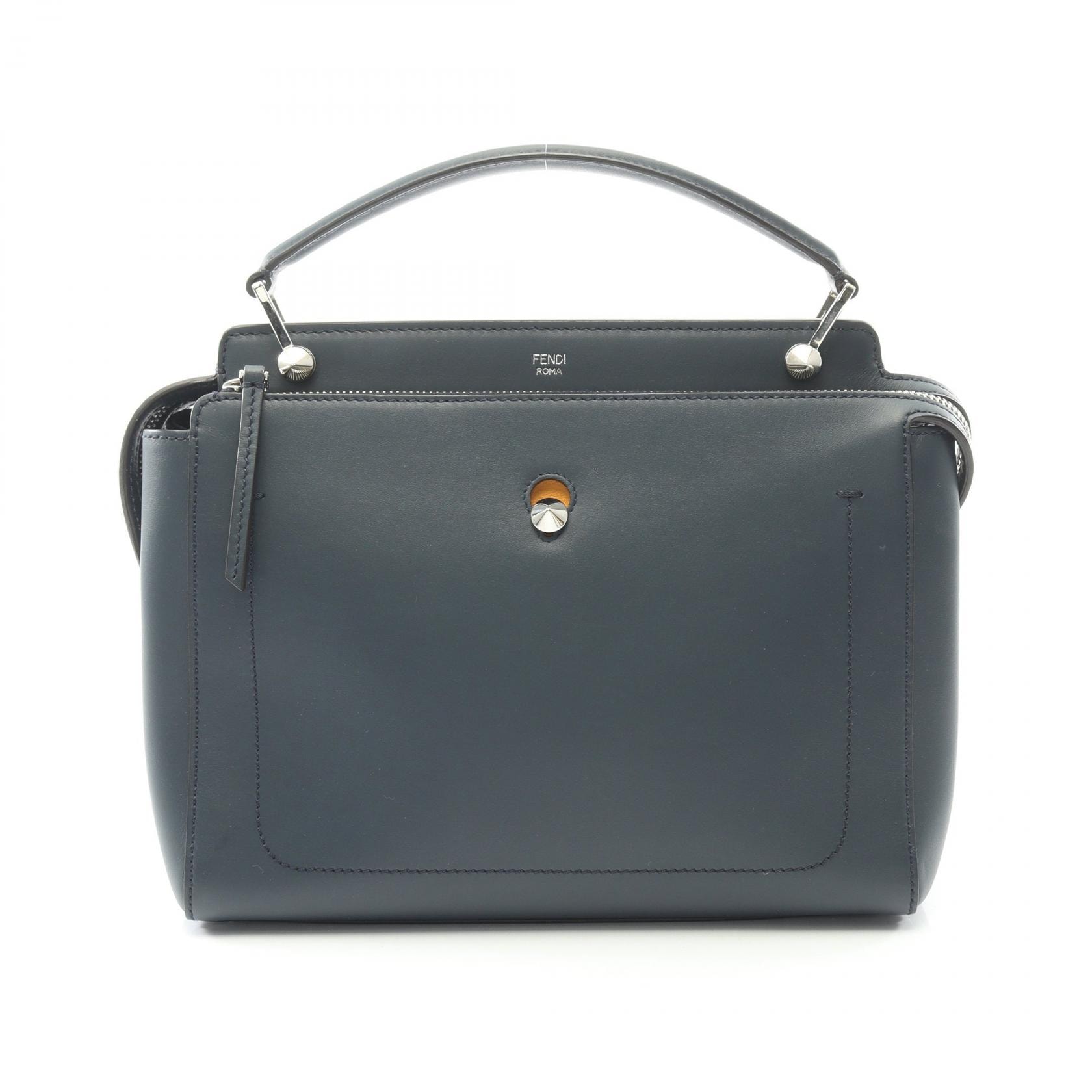フェンディ FENDI DOT COM ドットコム ハンドバッグ バッグ レザー レディース ネイビー系 【中古】