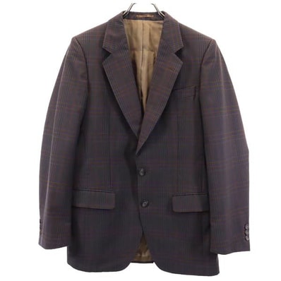 Burberrys バーバリーズ 90s オールド チェック柄 モヘアブレンド テーラードジャケット ブラウン系 ウール