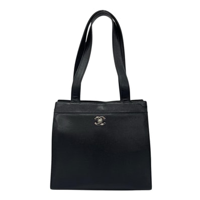 シャネル トートバッグ キャビアスキン ブラック レディース CHANEL 中古
