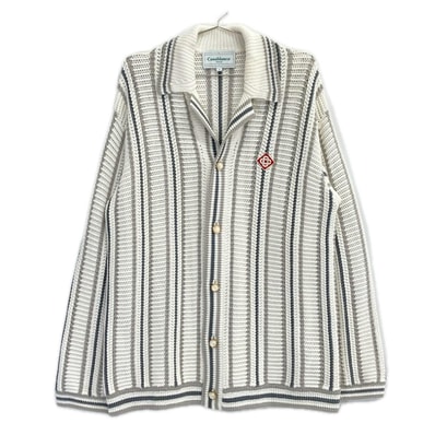 カサブランカ ホワイト Crochet Long Sleeve Shirt シャツ M