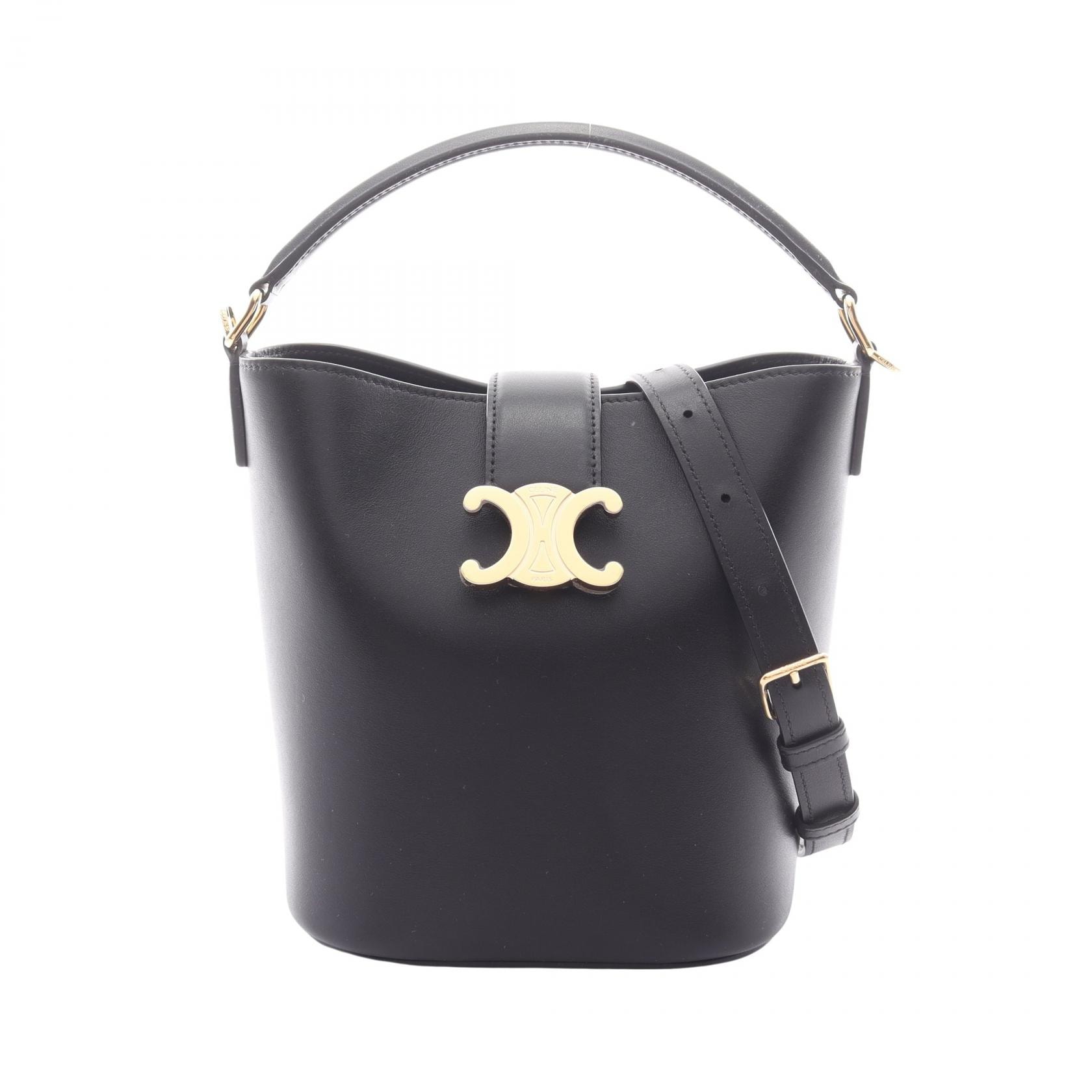 セリーヌ CELINE スモール ルイーズ バケット 2WAY ハンドバッグ バッグ レザー レディース ブラック系 119173FX938NO 【新品】