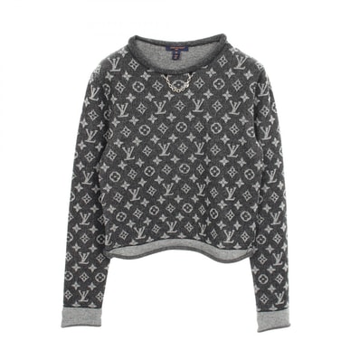 ルイ・ヴィトン LOUIS VUITTON モノグラムジャカード チェーン付き ニット 衣料品 トップス ウール コットン グレー レディース グレー系 RW251WJ IKF FSKL39 【中古】