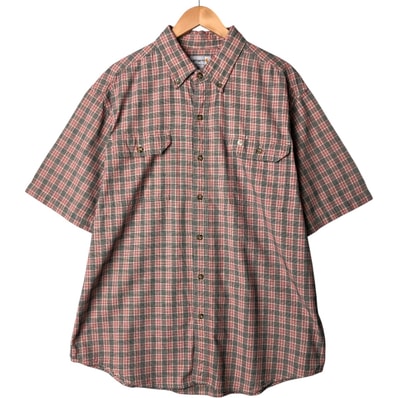 古着 カーハート Carhartt グレンチェック ボタンダウン 半袖 ワークシャツ メンズXL相当/eaa576950