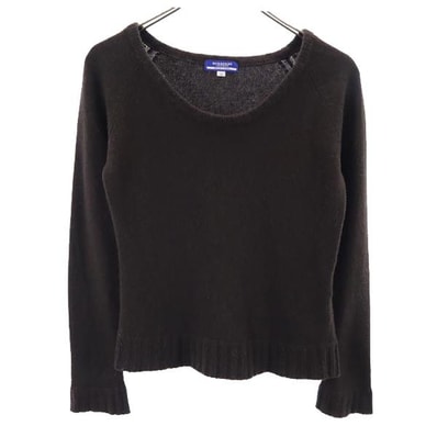 BURBERRY BLUE LABEL バーバリーブルーレーベル 三陽商会 ウールブレンド 長袖 ニット M ブラウン系 セーター