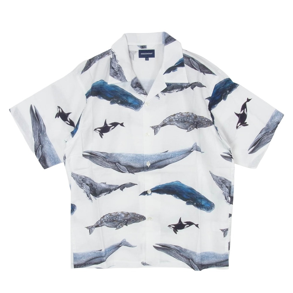 DESCENDANT ディセンダント 25SS 251TQDS-SHM07 SEAFARERS TEXTILE SS SHIRT シーフェアラーズ テキスタイル ショートスリーブ 総柄 半袖 シャツ 3 ホワイト系 3【新古品】【未使用】【中古】