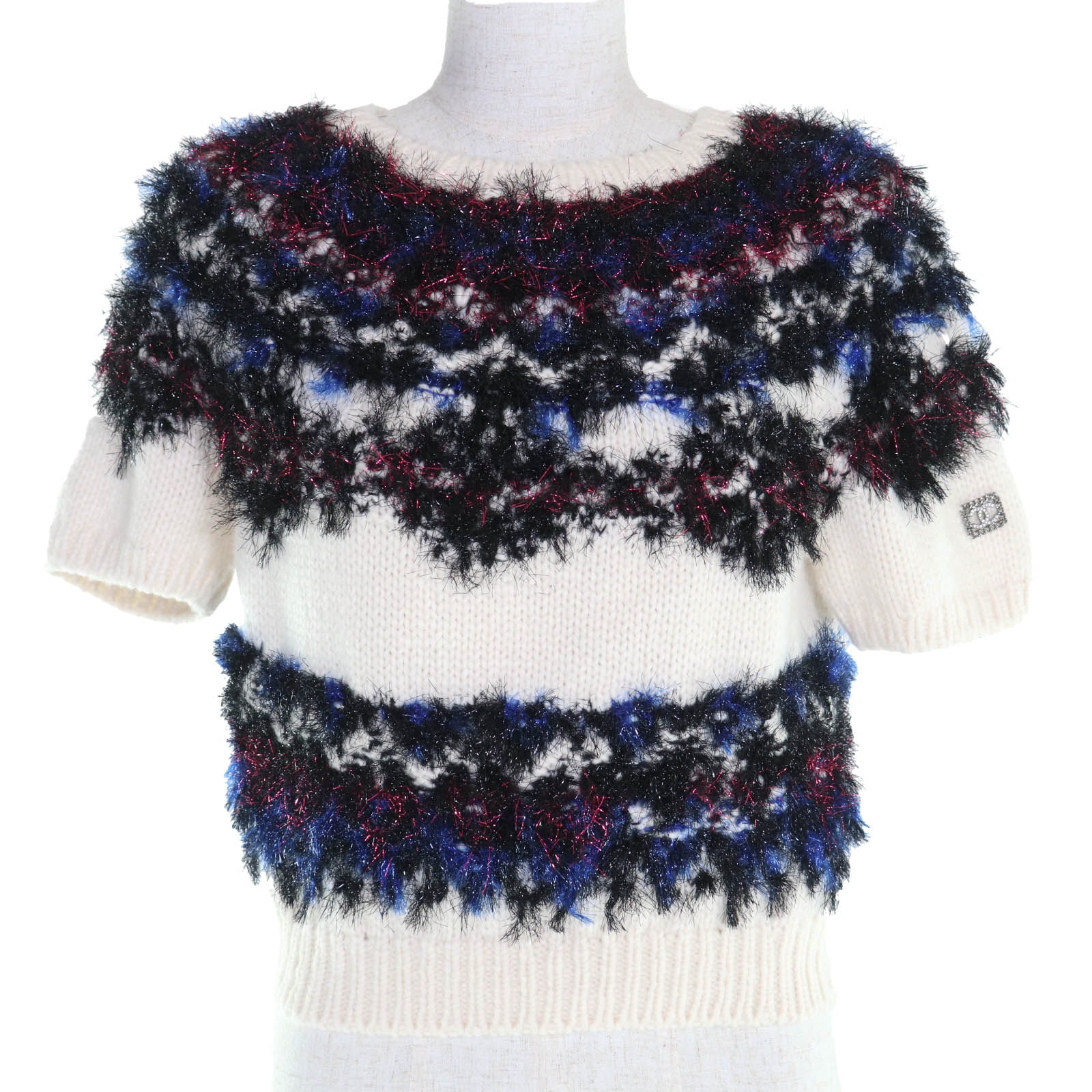 極美品 シャネル 半袖ニット マルチ レディース 38 P71554