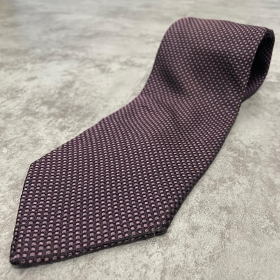 【Brooks Brothers】ブルックスブラザーズ テクスチャーソリッド バスケット織 ネクタイ パープル ブラック シルク100% アメリカ製 メンズ