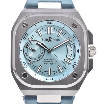 ベル&ロス Bell&Ross BRX5R-IB-ST BR-X5 アイスブルー スティール SS/ラバー ライトブルー 自動巻き メンズ 美品 腕時計 H#149901