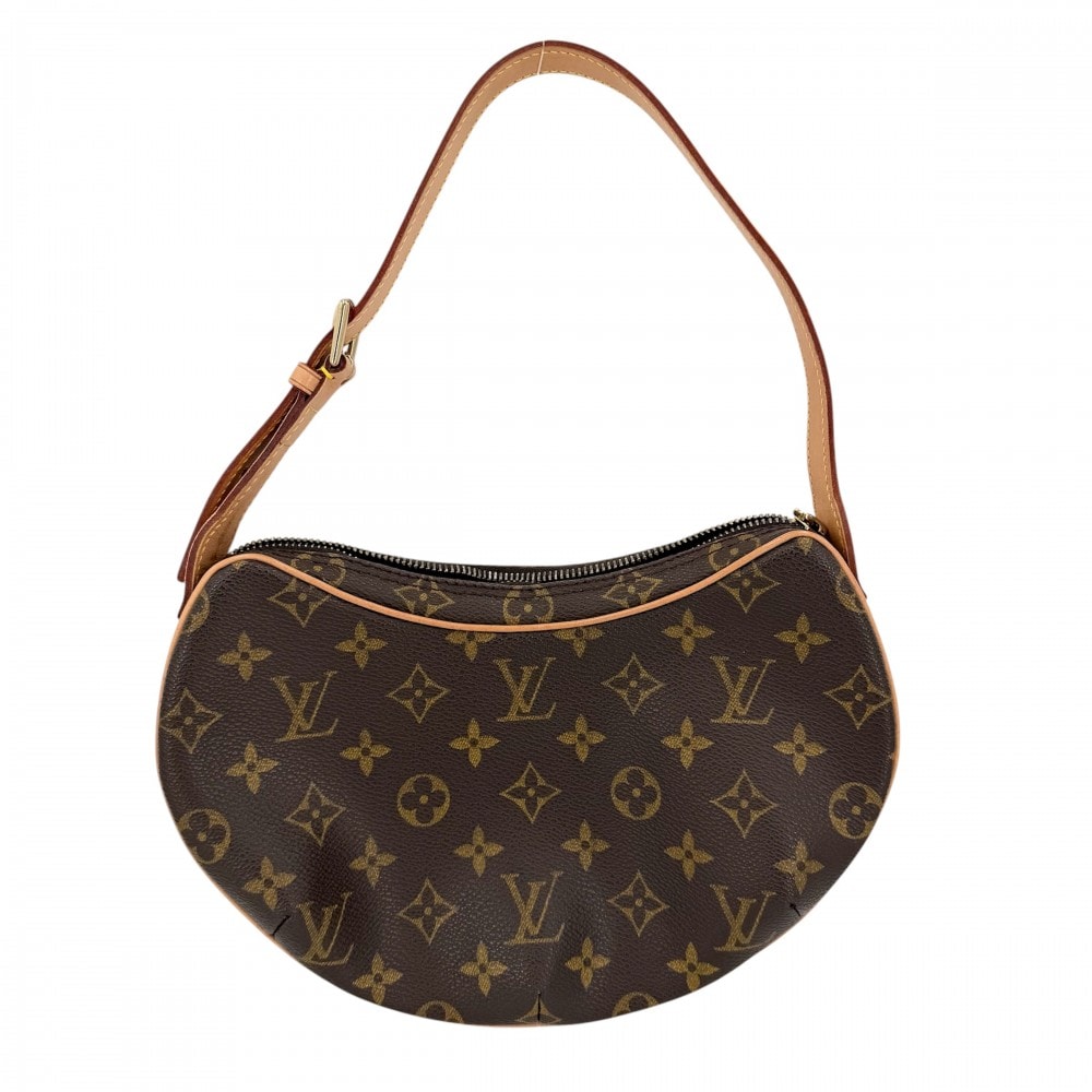LOUIS VUITTON ルイヴィトン ショルダーバッグ ポシェットクロワッサン 肩掛け M51510 モノグラムキャンバス ブラウン 茶 ゴールド金具 レディース【中古品】