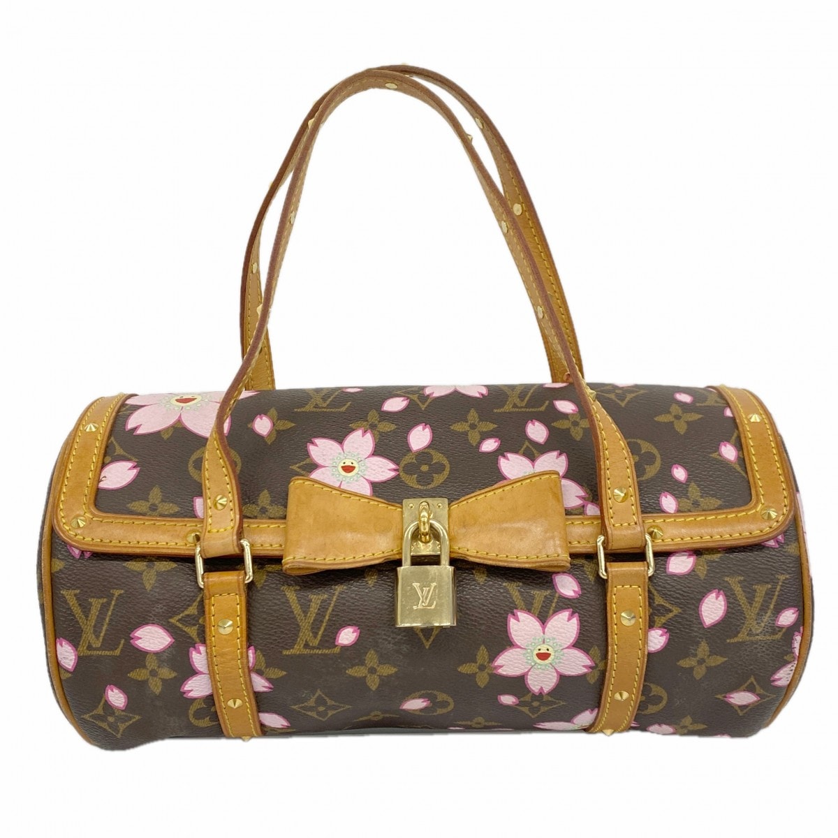 【6db1652-k】ルイヴィトン ハンドバッグ モノグラム チェリー ブロッサム パピヨン M92009 ブラウン【中古】レディース