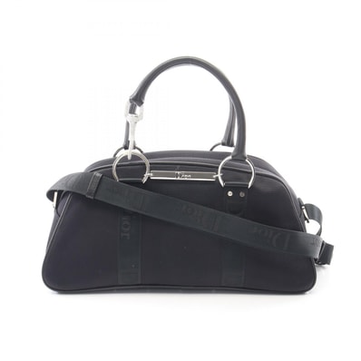 ディオール Dior ハードコア ボーリングバッグ 2WAY ハンドバッグ バッグ レザー ナイロンキャンバス レディース ブラック系 【中古】