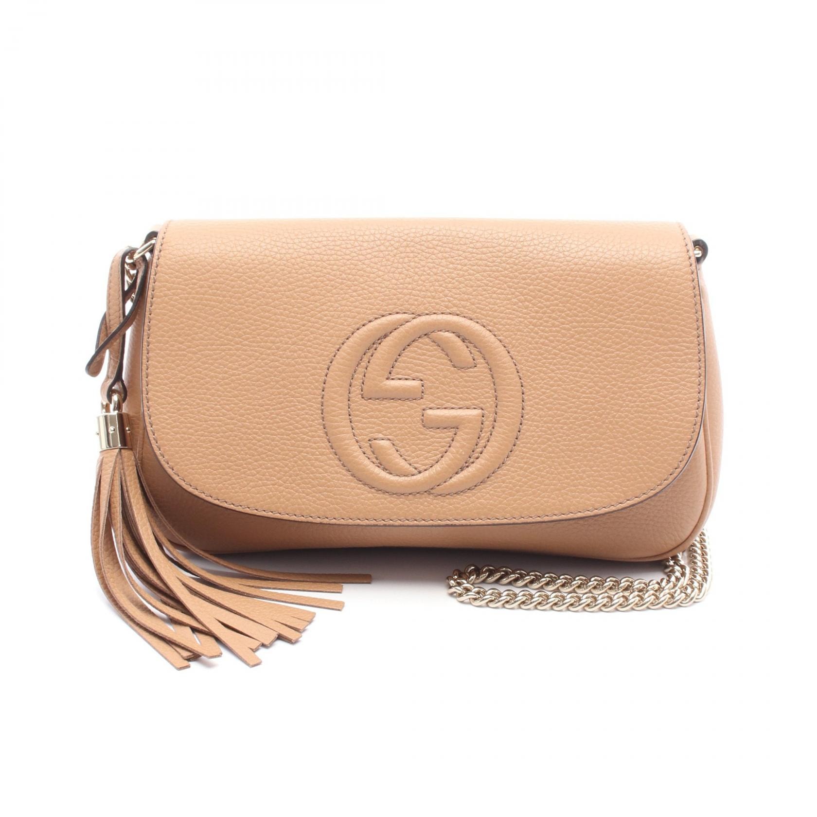 グッチ GUCCI ソーホー インターロッキングG ショルダーバッグ バッグ レザー レディース ブラウン系 536224 【中古】