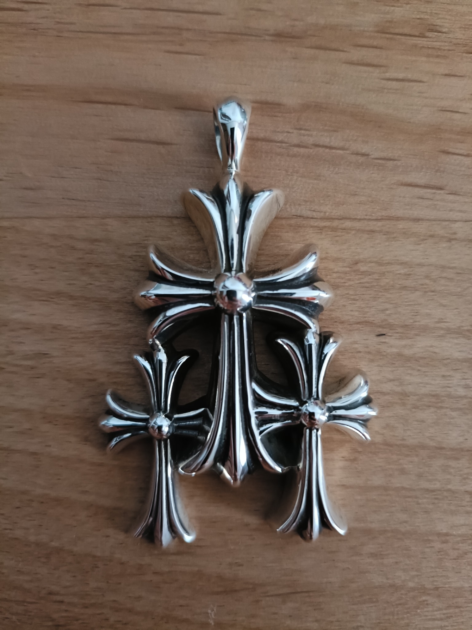 Chrome Hearts 3 CH Cross Small Pendant Top "Silver"