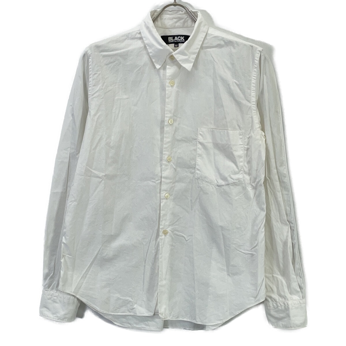 ブラックコムデギャルソン 13SS 1K-B010 ホワイト コットン100 サイドライン L/S シャツ M