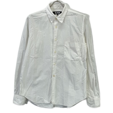 ブラックコムデギャルソン 13SS 1K-B010 ホワイト コットン100 サイドライン L/S シャツ M