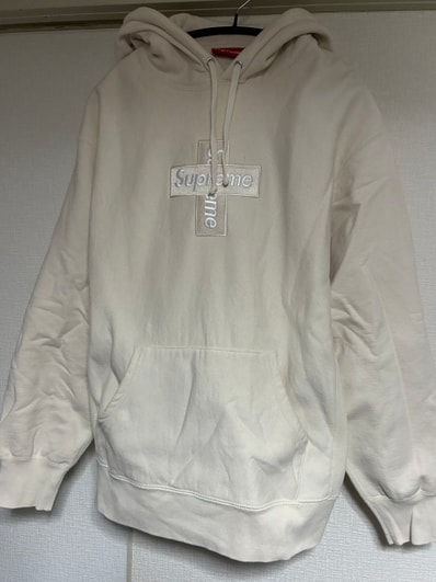 Supreme Cross Box Logo Hooded Sweatshirt "Natural"