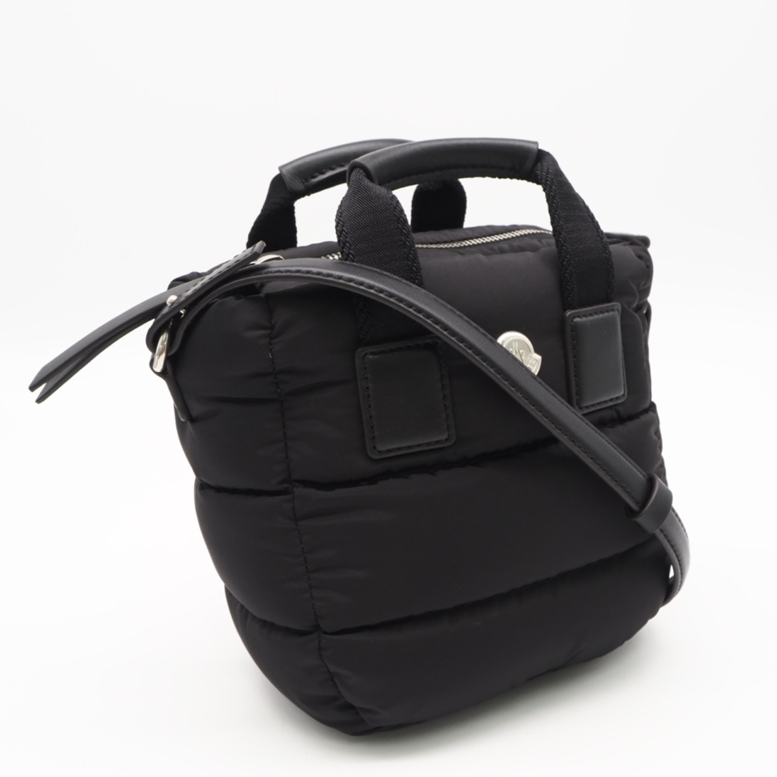 極美品 MONCLER モンクレール ナイロン Mini Caradoc トートバッグ 5D00009M6275 2wayショルダーバッグ ブラック ナイロン レディース