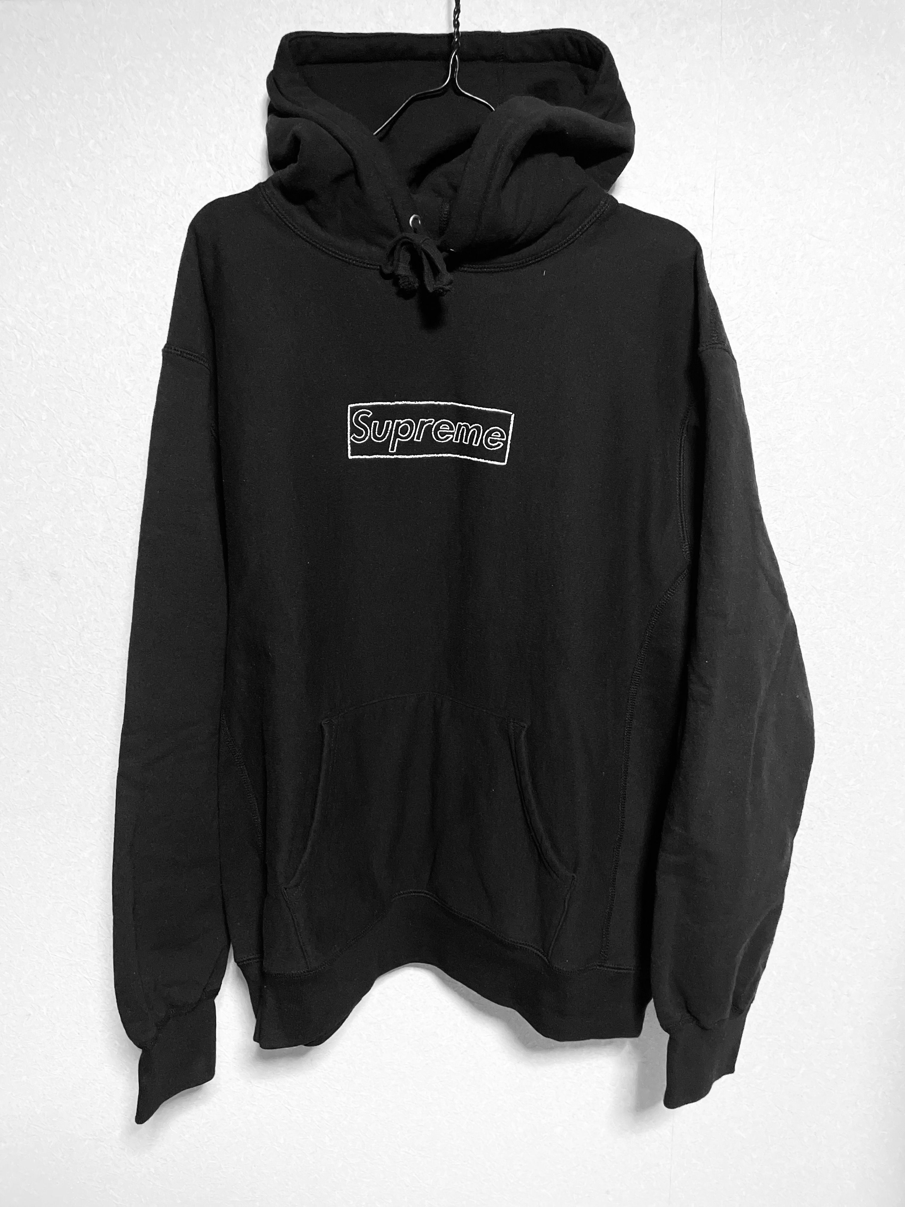 Supreme KAWS Chalk Logo Hooded Sweatshirt "Black"(2021)