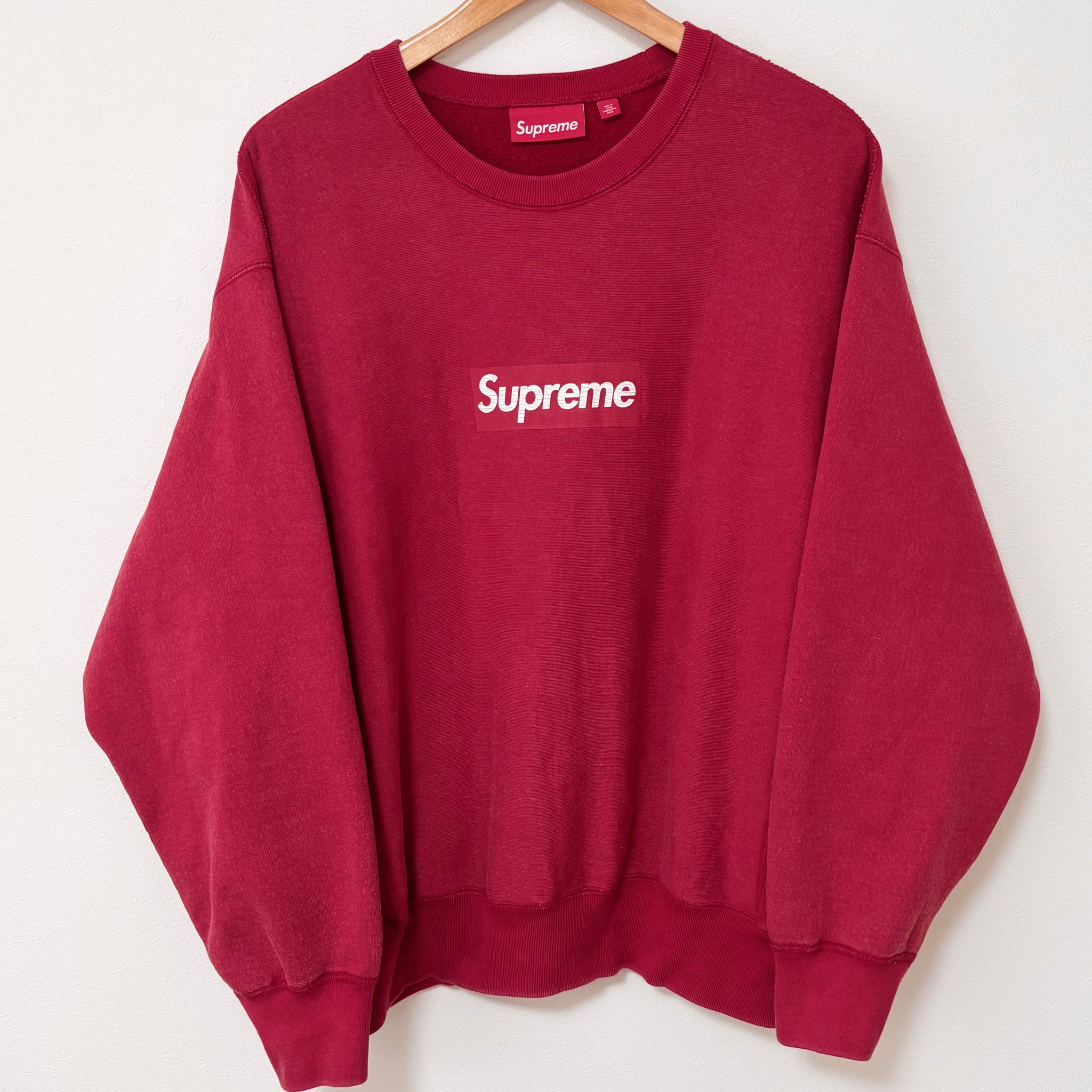 Supreme Washed Box Logo Crewneck "Red"