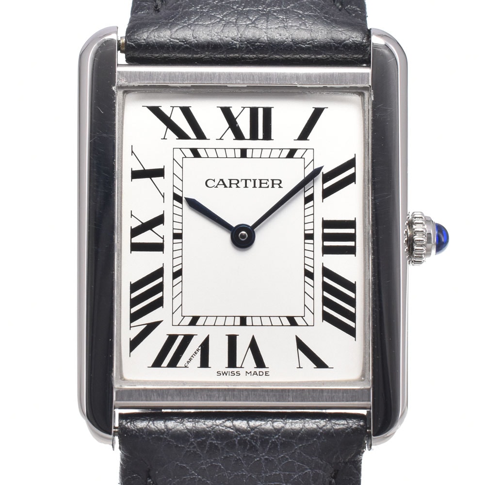 カルティエ CARTIER WSTA0028 タンクソロ LM シルバー クォーツ メンズ 美品 内箱・保証書付き 腕時計 L#151013