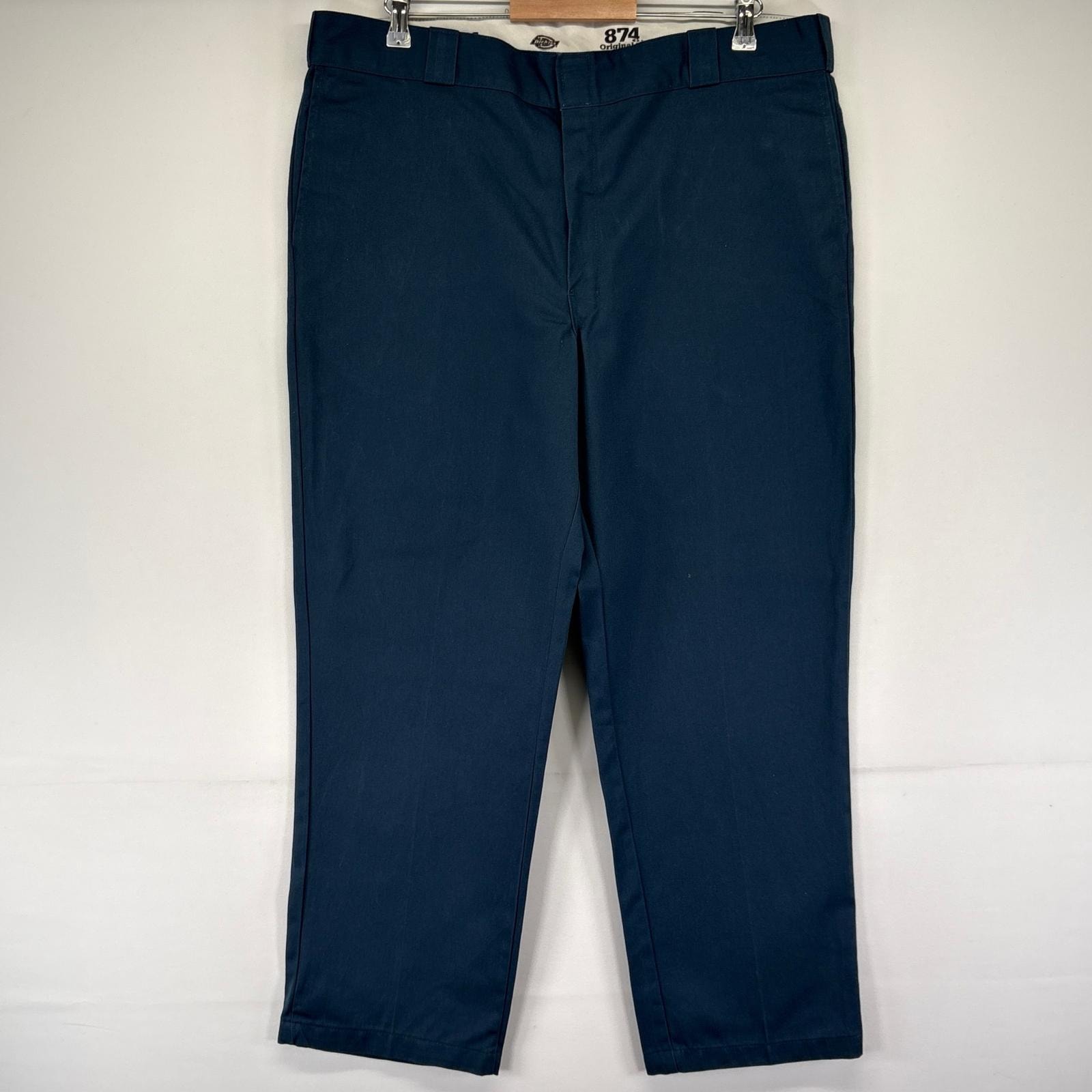 古着 ディッキーズ Dickies パンツ 874 ワーク ワンポイントロゴ w40×L30  ネイビー系 メンズ