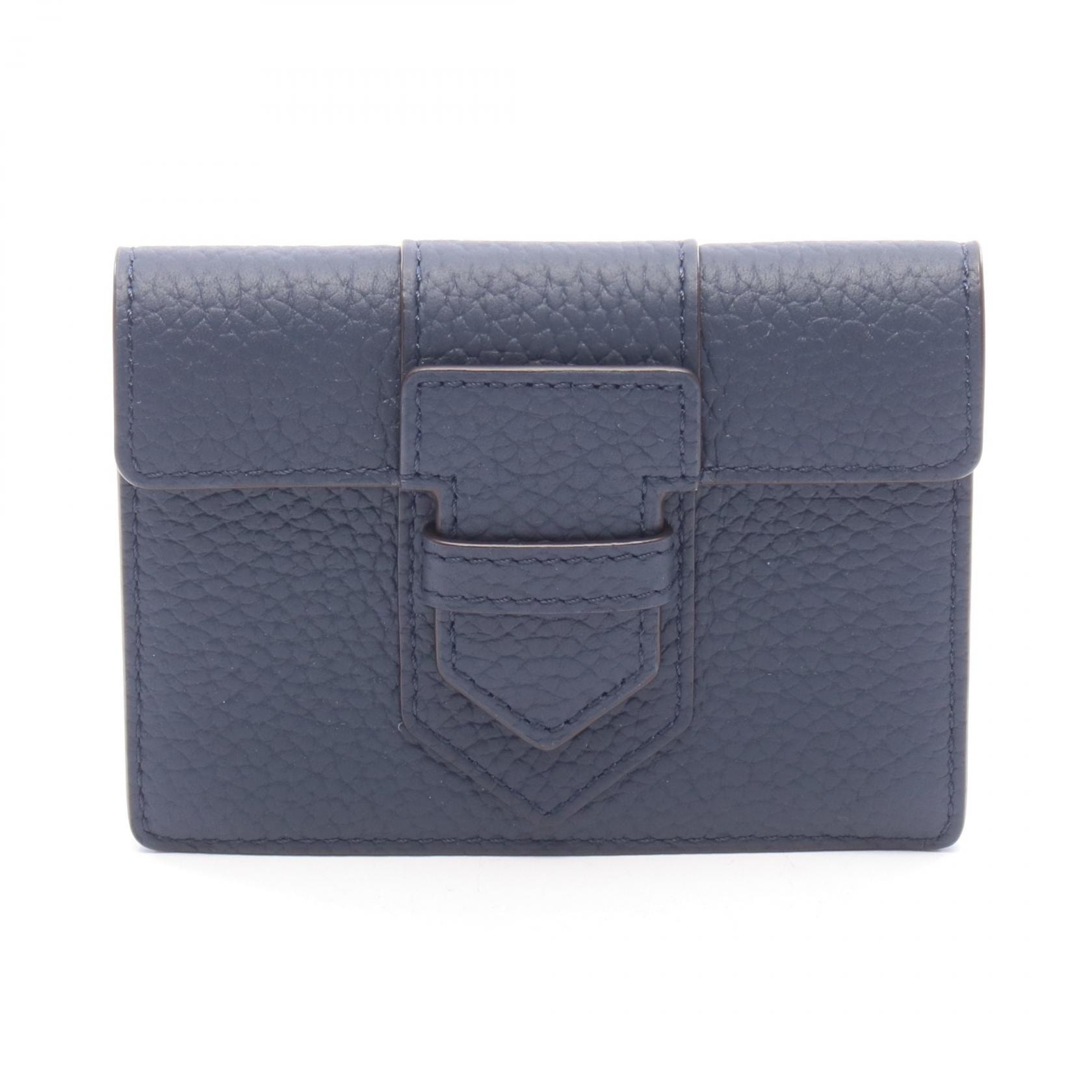 デルヴォー Delvaux プレッセ カードホルダー カードケース アクセサリー レザー レディース ネイビー系 AB0390AQY0AZBPA 【中古】