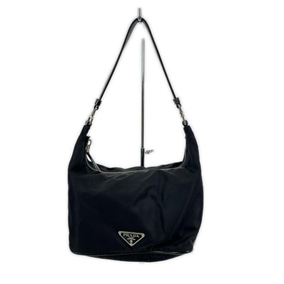 PRADA プラダ ポーチ アクセサリーポーチ ワンショルダー ブラック シルバー ナイロン 小物入れ 小物 レディース