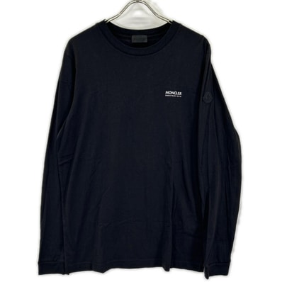 モンクレール 23年製 LS TーSHIRT J20918D00005 ブラック バックロゴ 長袖Tシャツ M
