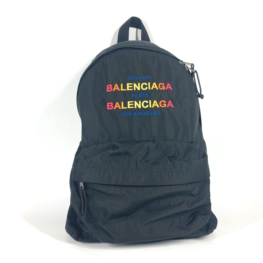 バレンシアガ BALENCIAGA ロゴ 503221 エクスプローラー バックパック カバン リュックサック ナイロン ブラック