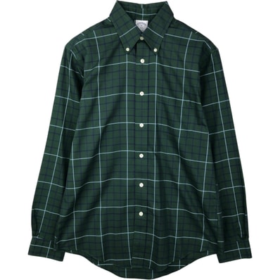 古着 ブルックスブラザーズ Brooks Brothers 1818 長袖 ボタンダウンチェックシャツ メンズM相当/eaa642881