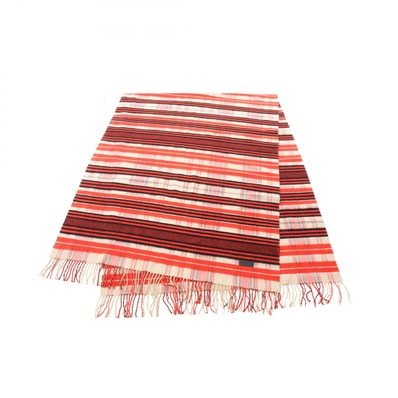 エルメス HERMES チェック柄 ショール 衣料品 カシミヤ ベージュ レディース ベージュ系 / レッド系 / ブラック系 4112 【中古】