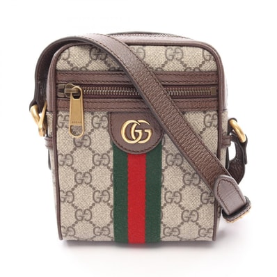 グッチ GUCCI オフィディア GGスプリーム ショルダーバッグ バッグ PVCコーティングキャンバス レザー メンズ レディース ベージュ系 / ブラウン系 / マルチカラー 598127 【中古】