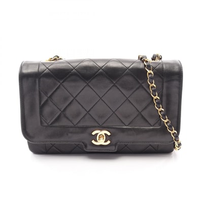 シャネル CHANEL マトラッセ シングルフラップ ショルダーバッグ バッグ ラムスキン(羊革) レディース ブラック系 【中古】