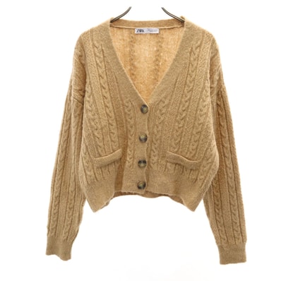 ZARA ザラ 長袖 ニットカーディガン S ベージュ系