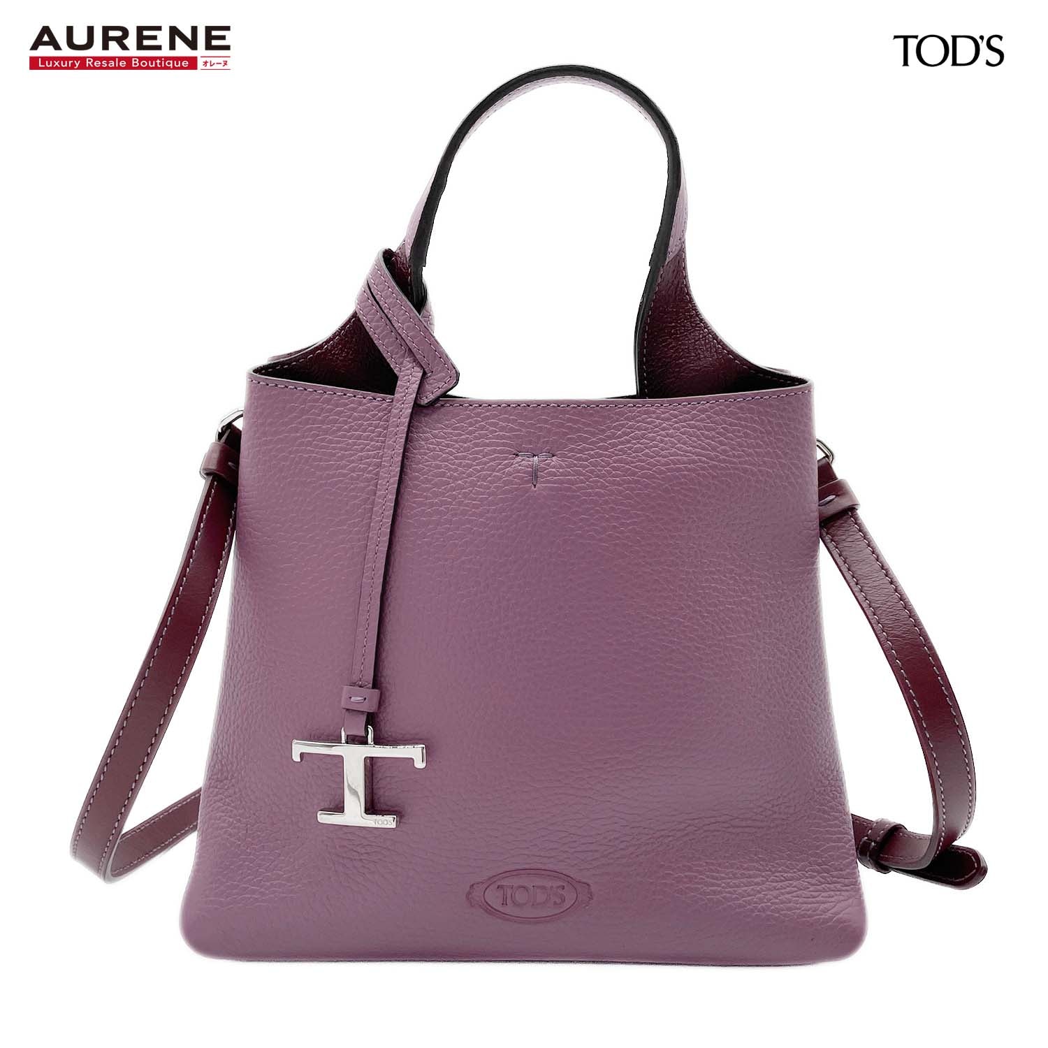TOD’S トッズ ハンドバッグ Tタイムレス 2WAY レザー パープル レディース
【中古】