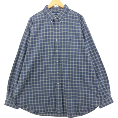 古着 ラルフローレン Ralph Lauren BLAKE 長袖 ボタンダウンチェックシャツ メンズXXL相当/eaa555109