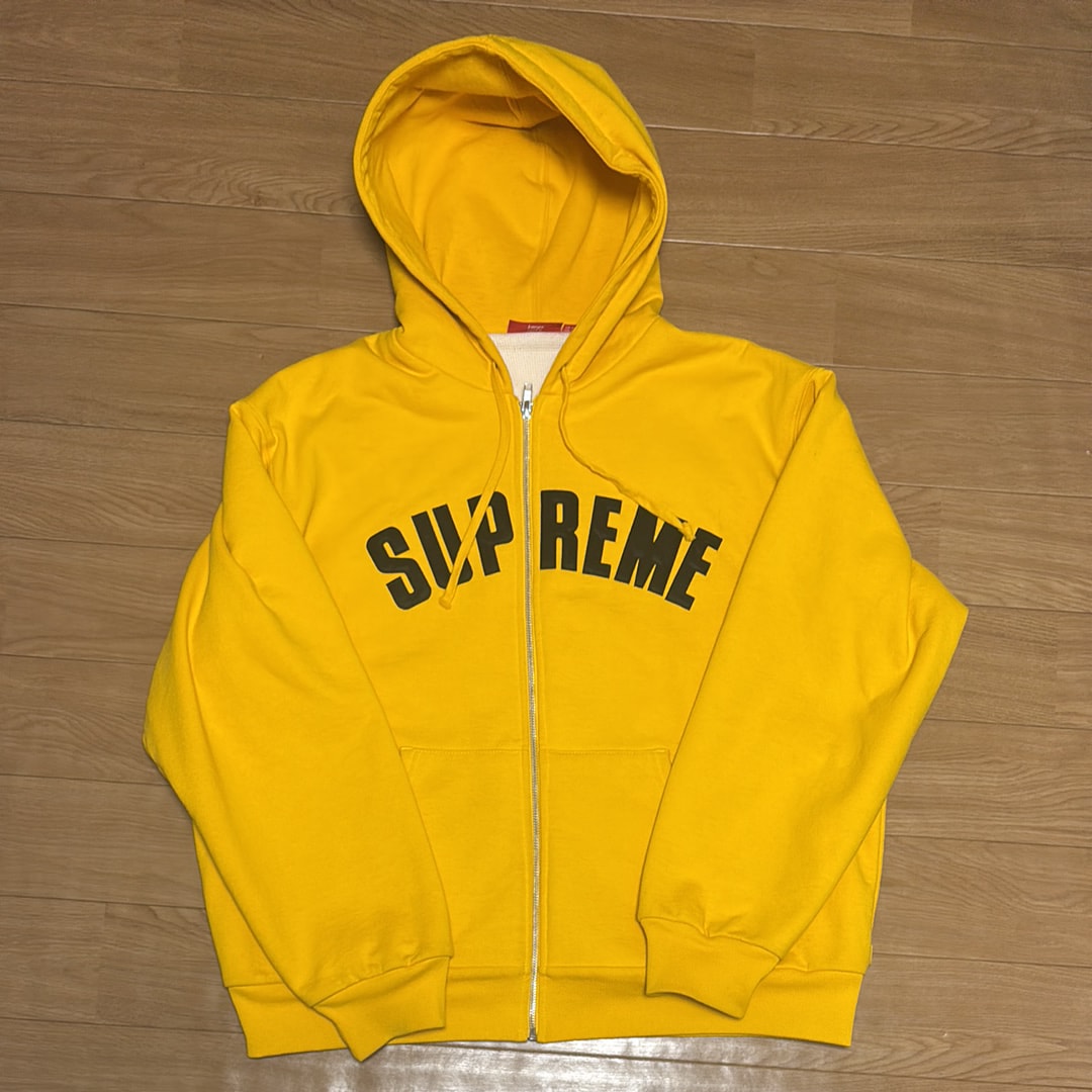 Supreme Arc Thermal Lined Zip Up Hooded Sweatshirt "Gold"