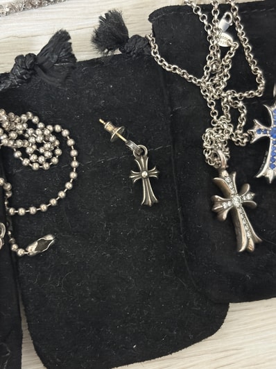 Chrome Hearts CH Cross Baby Fat Earrings "Silver"