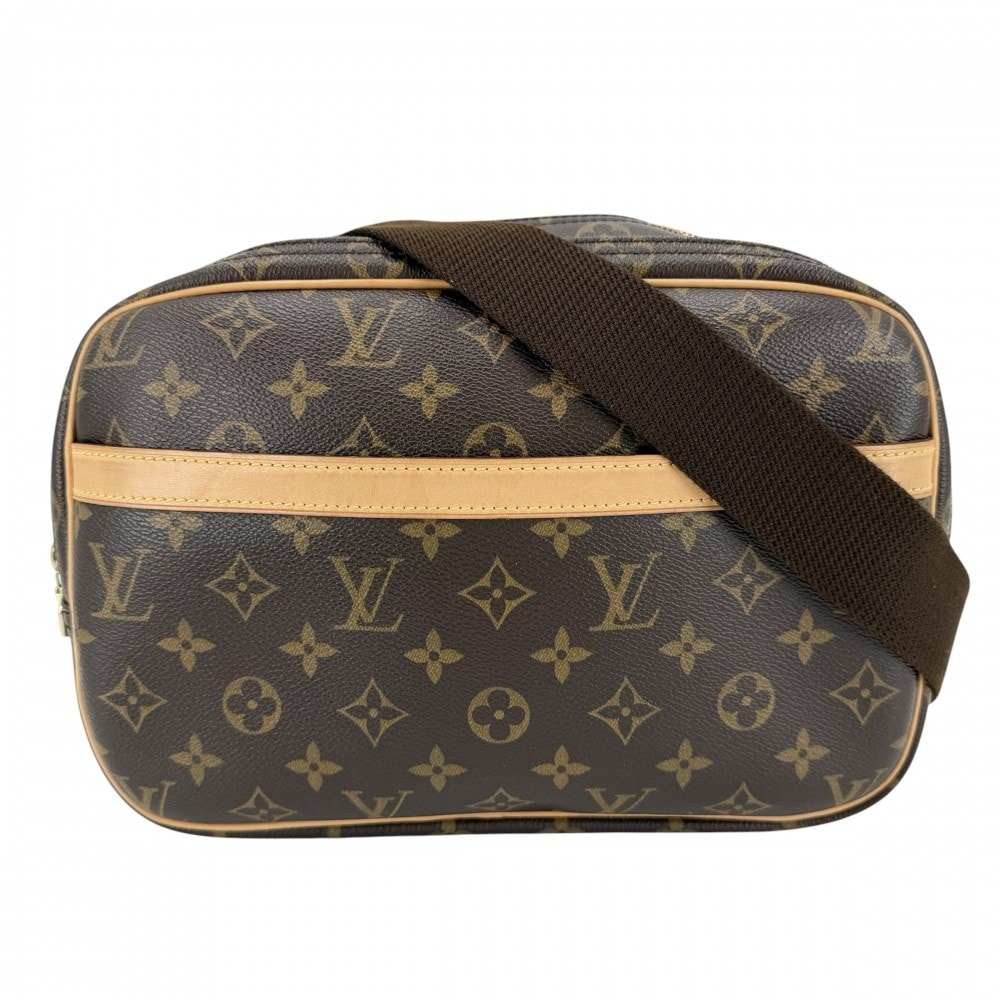 LOUIS VUITTON ルイヴィトン ショルダーバッグ リポーターPM 肩掛け 斜め掛け M45254 モノグラムキャンバス    ブラウン 茶 ゴールド金具 レディース【中古品】