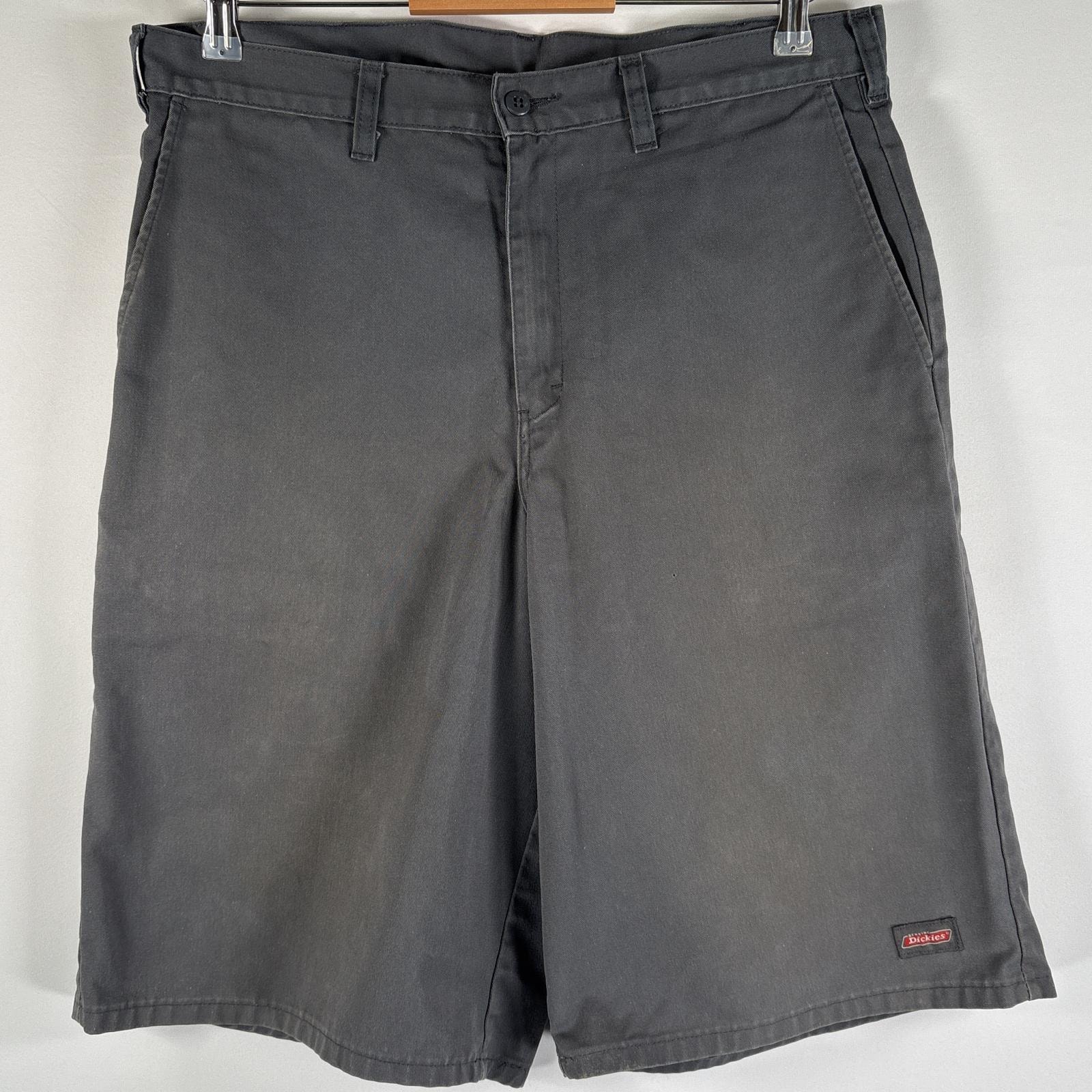 古着 ディッキーズ Dickies ショートパンツ ハーフパンツ ワークパンツ サイドポケット ワンポイントロゴ ワークショーツ  ダークグレー メンズ