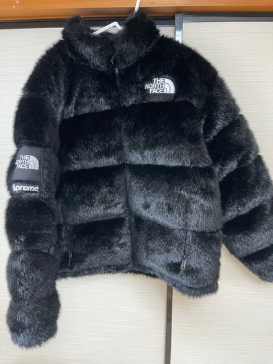 Supreme x The North Face Faux Fur Nuptse Jacket "Black"