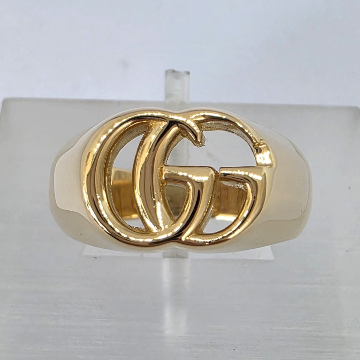 GUCCI グッチ GGランニング ダブルG 印台リング K18YG 750 #14 リング・指輪 K18イエローゴールド ゴールド レディース【中古】
