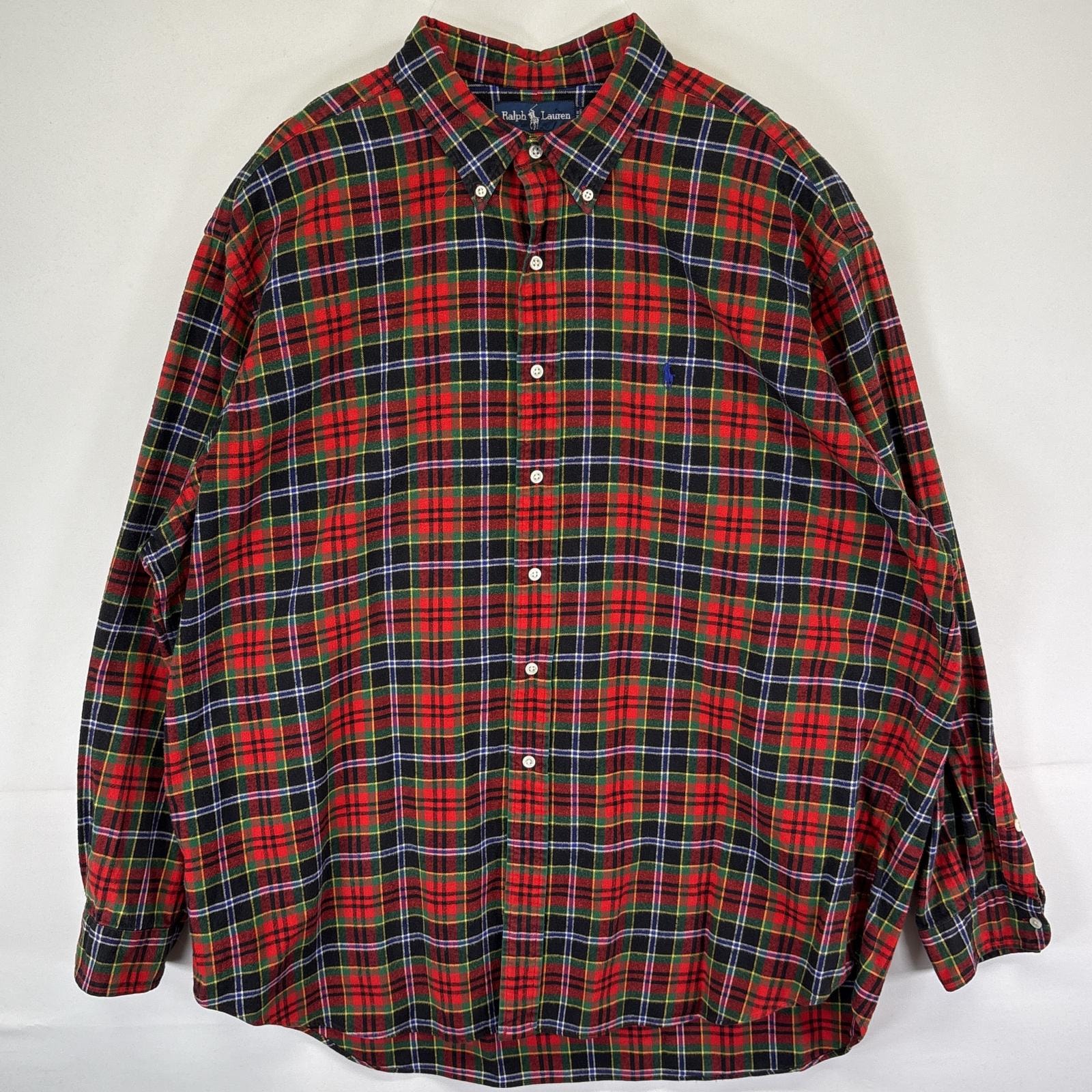 古着 ポロバイラルフローレン Polo by Ralph Lauren 長袖 フランネルシャツ ワンポイントロゴ チェック柄 BLAKE 14041 マルチカラー メンズ