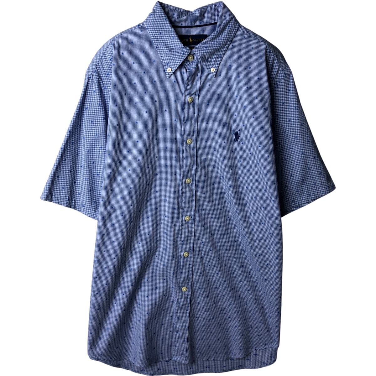 古着 ラルフローレン Ralph Lauren POLO RALPH LAUREN PERFORMANCE 千鳥格子柄 半袖 ボタンダウンシャツ メンズL相当/eaa637720