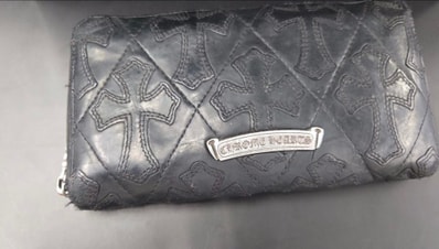 クロムハーツ CHROME HEARTS REC F ZIP キルティングレザーウォレット 財布